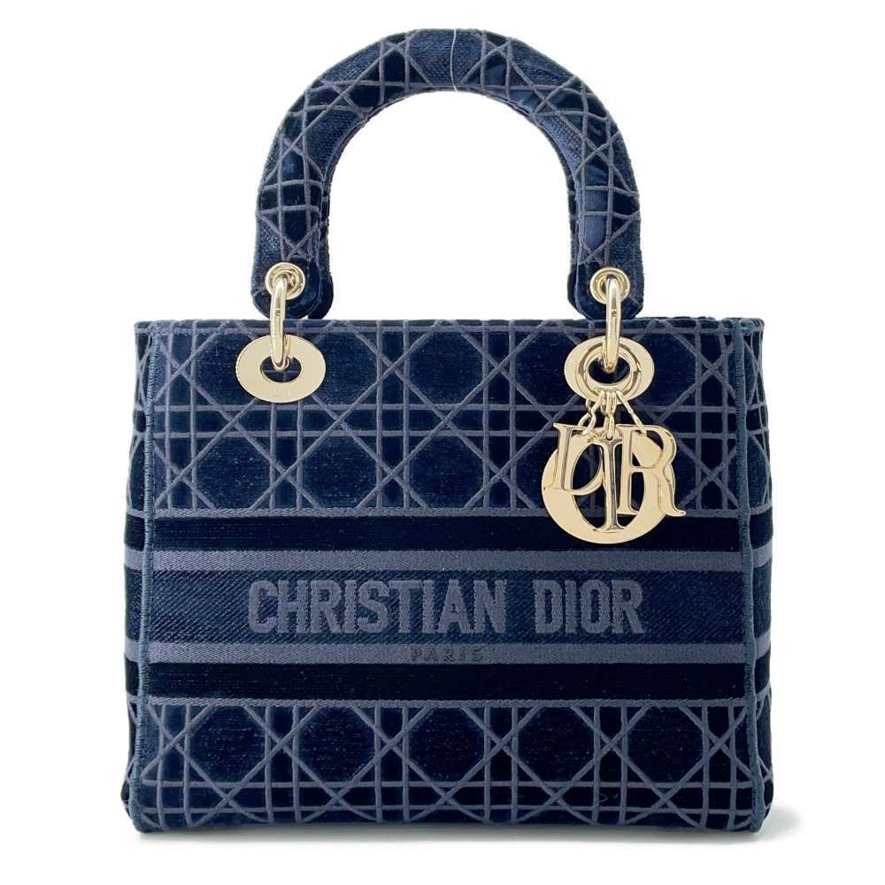 Christian Dior handbag Lady Lite velour bag